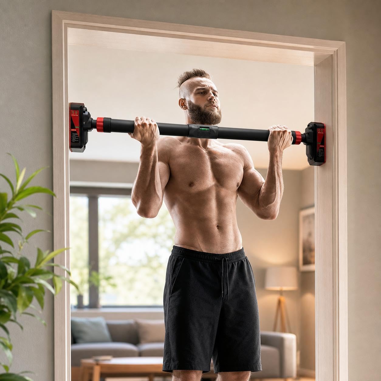 Leg Home Gym Workout - Pull Up Bar for Doorway, Frame