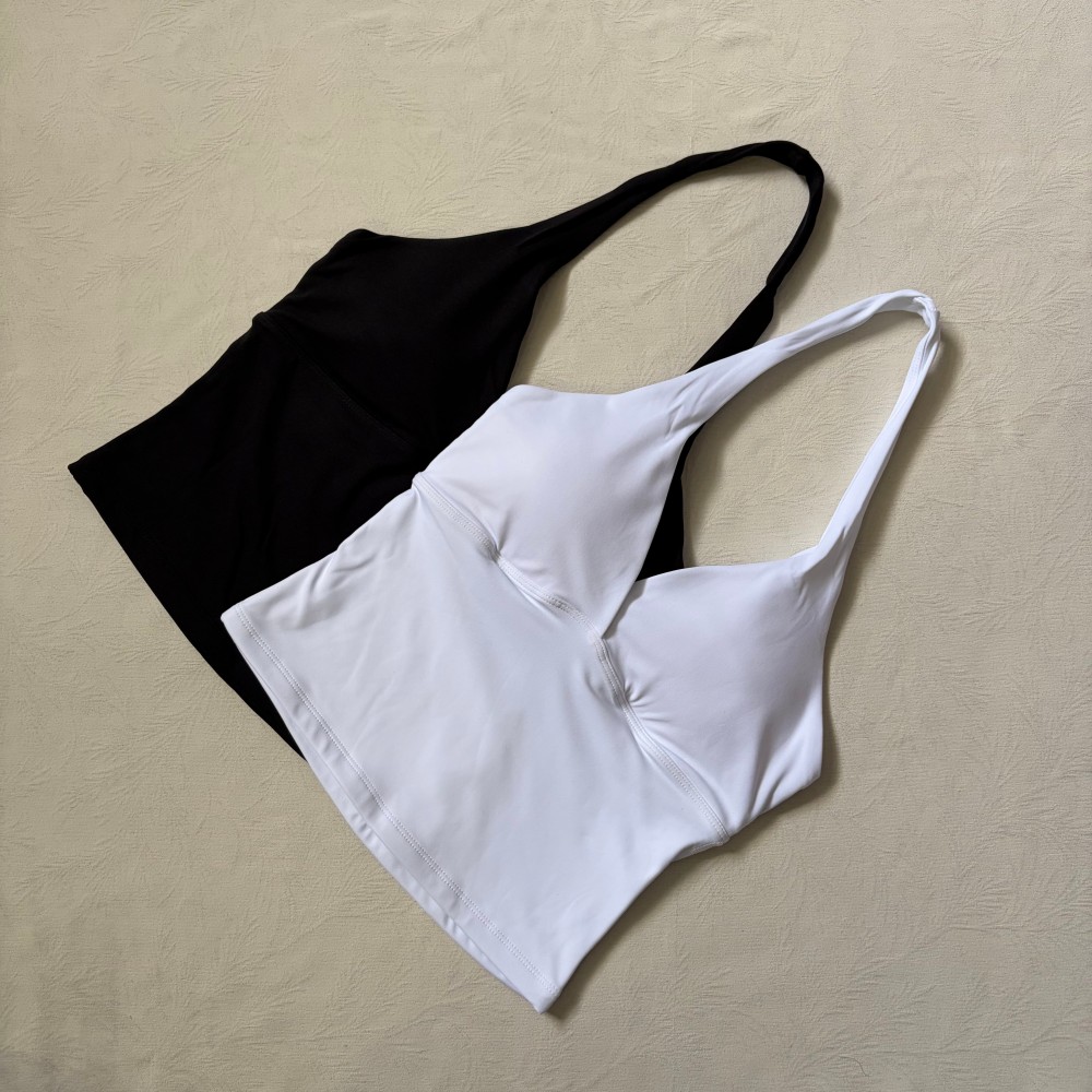 Logo V-neck Hanging Neck Vest  - Home Gym Yoga review and price