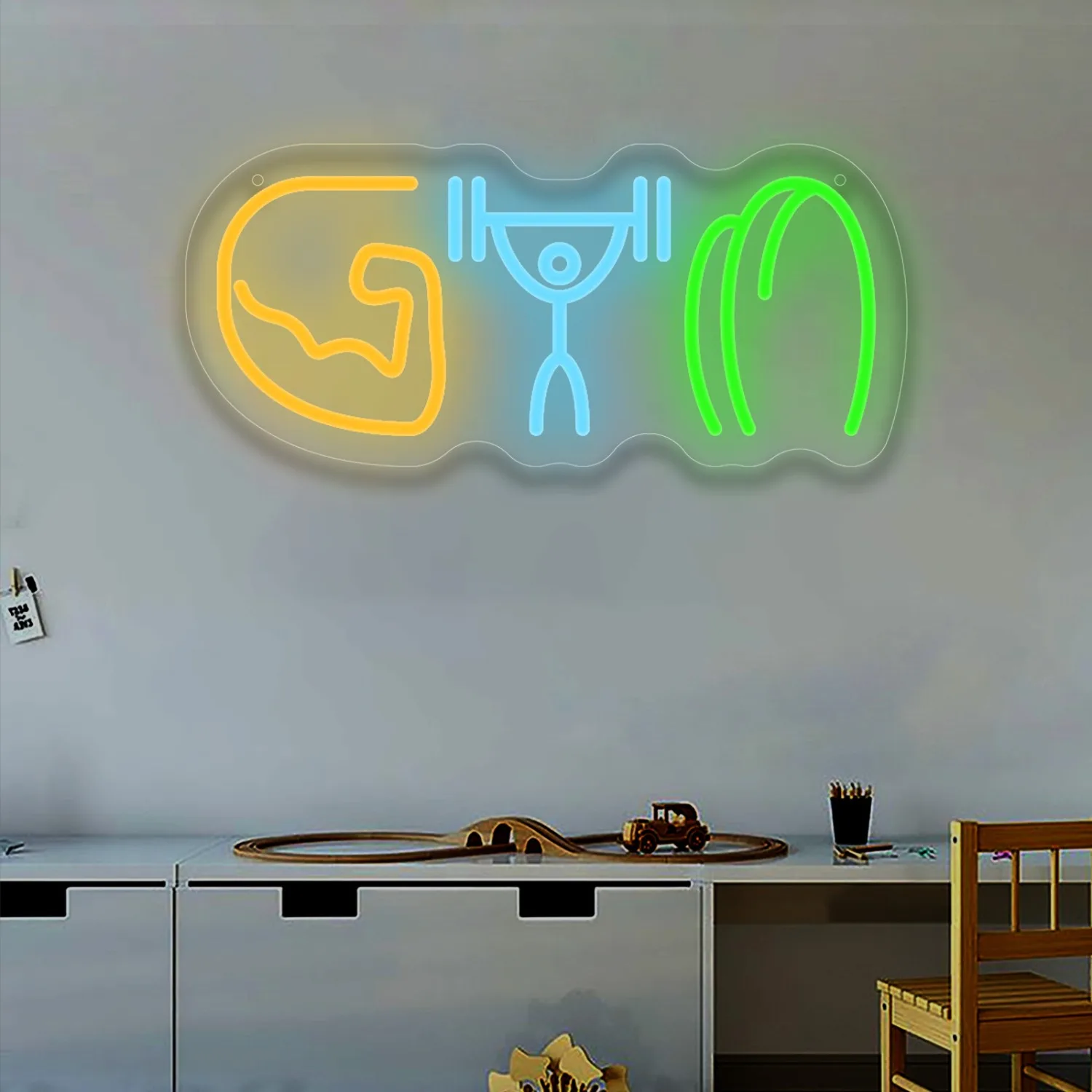 Gym Neon Sign Weightlifting Mu - Home Gym Neon Sign review and price
