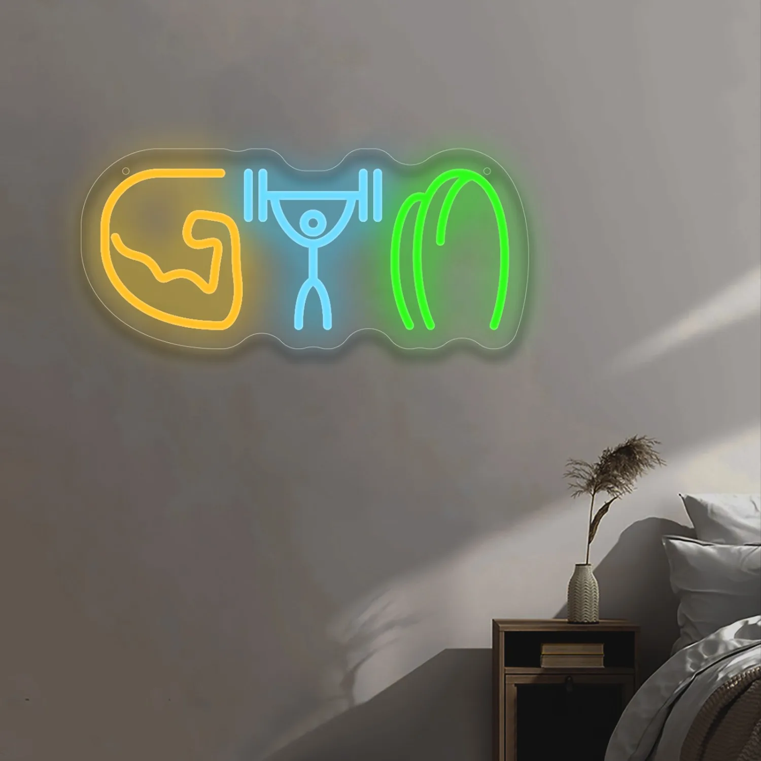 Gym Neon Sign Weightlifting Mu - Home Gym Neon Sign review and price