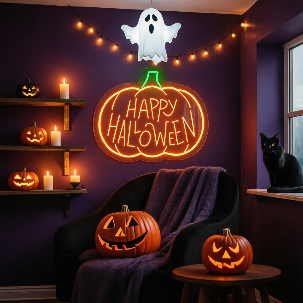 Halloween Neon Sign Custom Pum - Home Gym Neon Sign review and price