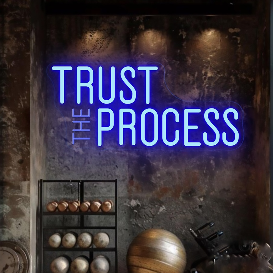 Trust The Process Neon Sign, C - Home Gym Neon Sign review and price