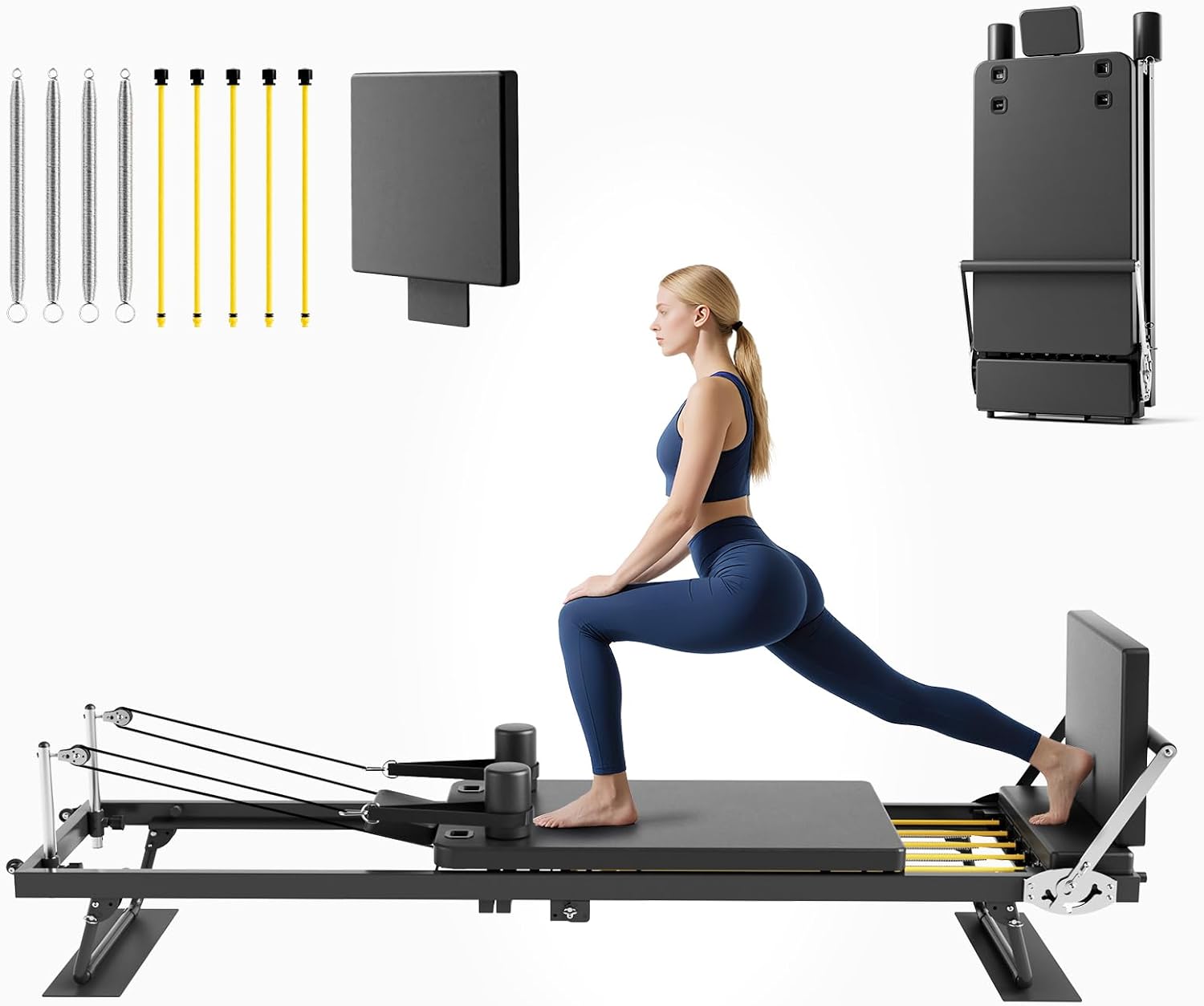 Foldable Pilates Reformer Mach - Leg Home Gym Workout review and price