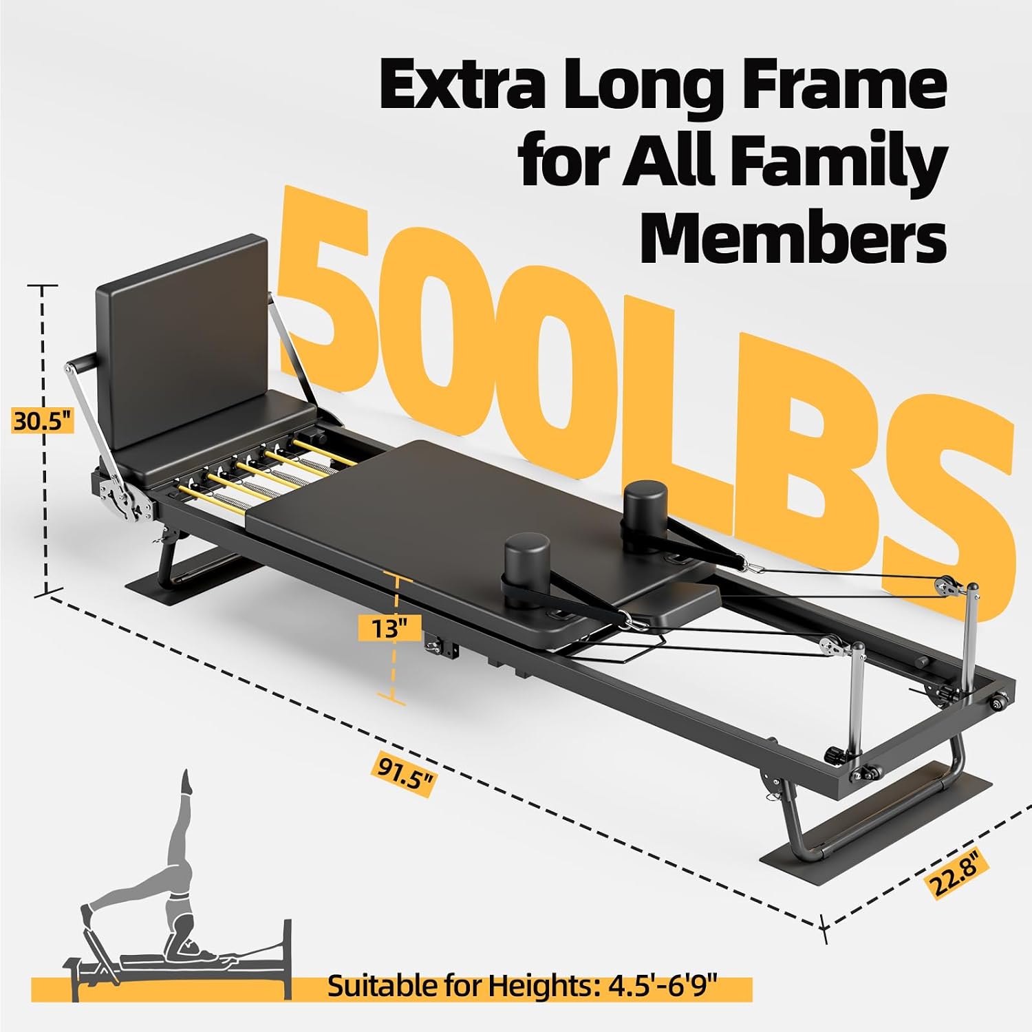 Foldable Pilates Reformer Mach - Leg Home Gym Workout review and price