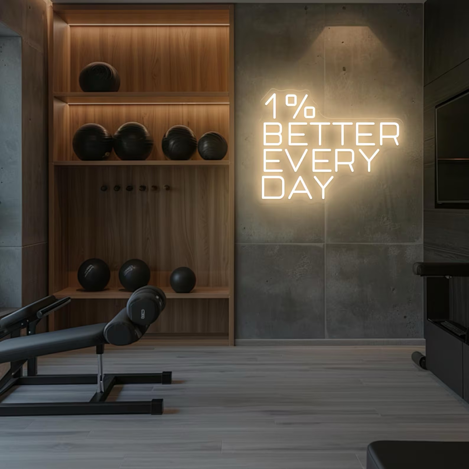 1% Better Every Day Neon Sign, - Home Gym Neon Sign review and price