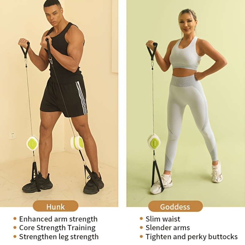 Portable Retractable Cable Tra - Home Gym Equipment Set review and price